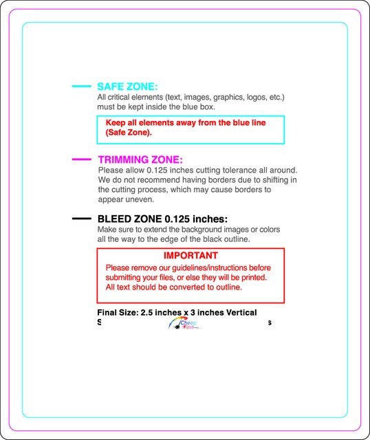 Rolllabel 2.5inx3in Rectangle V Front guideline preview