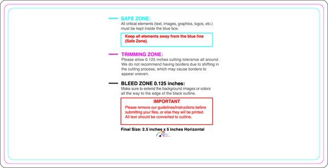 Rolllabel 2.5inx5in Rectangle H Front guideline preview