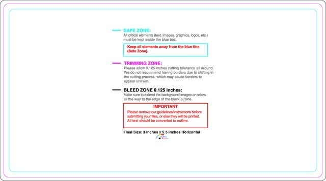 Rolllabel 3inx5.5in Rectangle H Front guideline preview