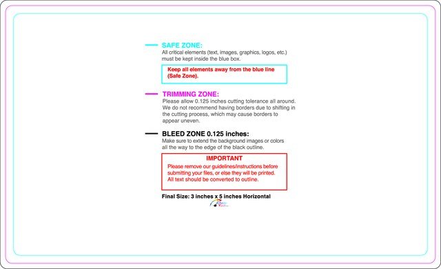 Rolllabel 3inx5in Rectangle H Front guideline preview