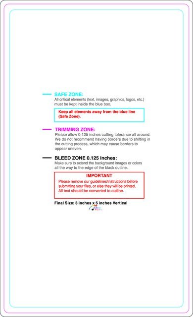 Rolllabel 3inx5in Rectangle V Front guideline preview