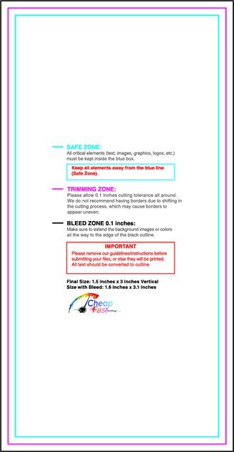 Sticker 1.5inx3in V Front guideline preview