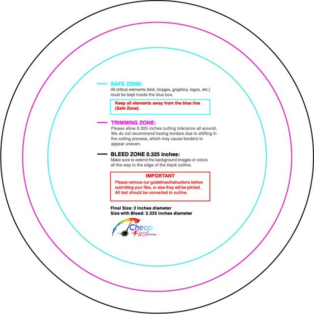 Sticker 2in Circle Front guideline preview