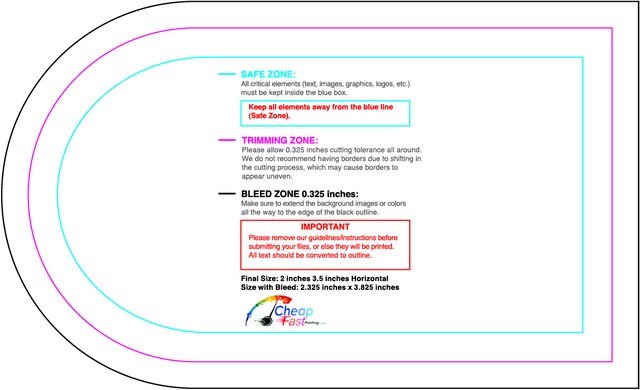 Sticker 2inx3.5in H Half Circle Back guideline preview