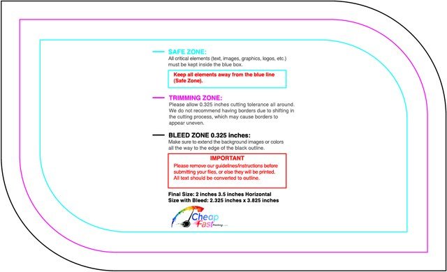 Sticker 2inx3.5in H Leaf Back guideline preview