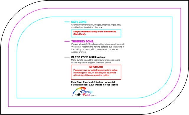 Sticker 2inx3.5in H Leaf Front guideline preview
