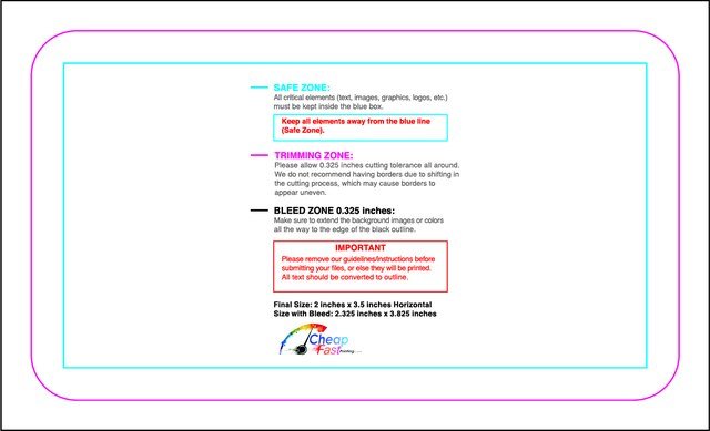 Sticker 2inx3.5in H Round Front guideline preview