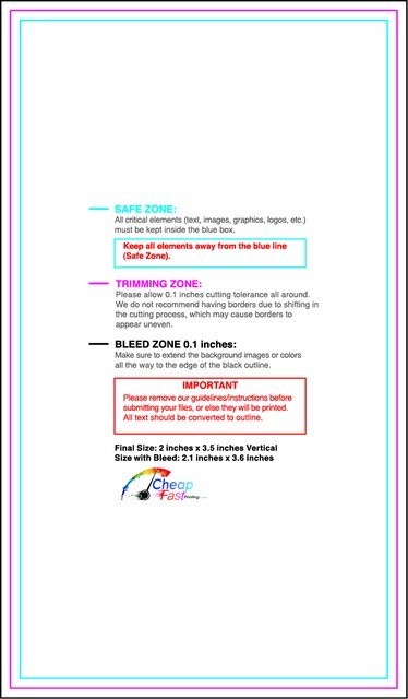 Sticker 2inx3.5in V Front guideline preview