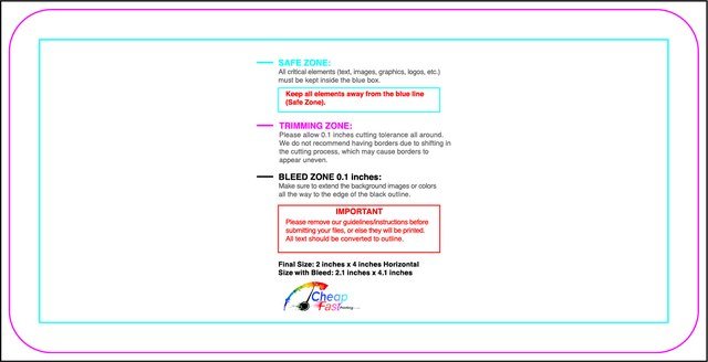 Sticker 2inx4in H Round Front guideline preview