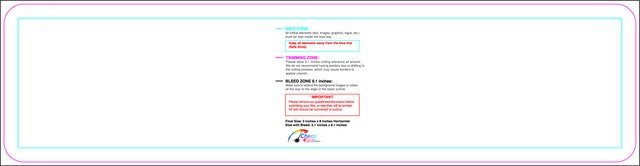 Sticker 2inx8in H Round Front guideline preview