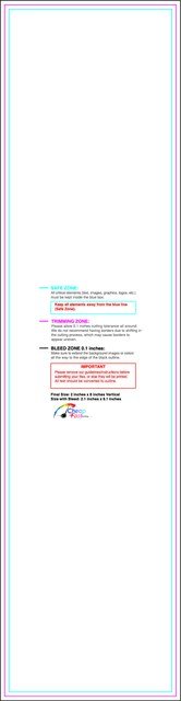Sticker 2inx8in V Front guideline preview