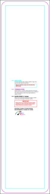 Sticker 2inx8in V Round Front guideline preview