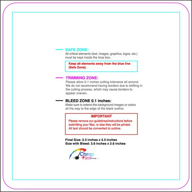 Sticker 3.5inx3.5in Round Front guideline preview