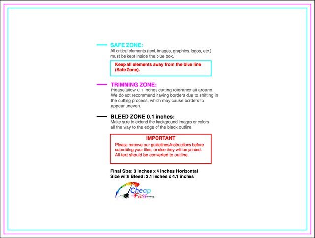 Sticker 3inx4in H Front guideline preview