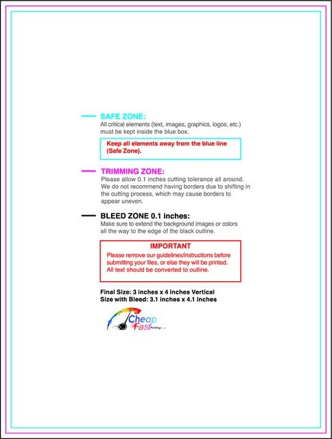 Sticker 3inx4in V Front guideline preview