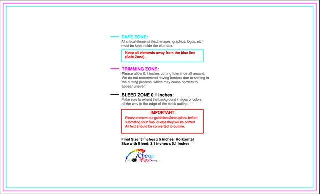 Sticker 3inx5in H Front guideline preview