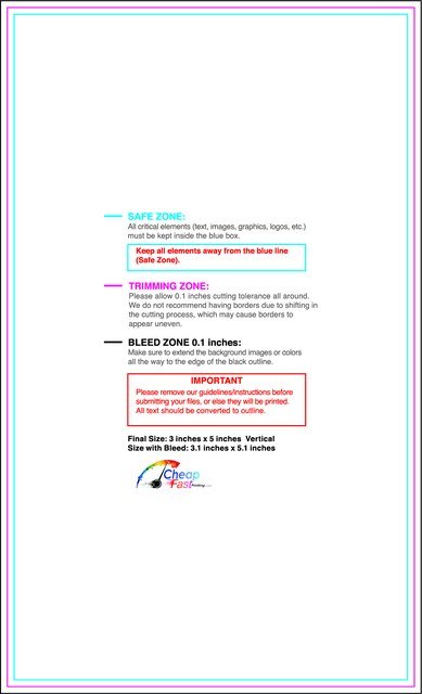 Sticker 3inx5in V Front guideline preview