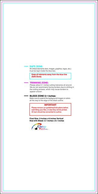 Sticker 3inx6in V Front guideline preview