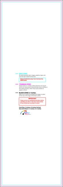 Sticker 3inx9in V Front guideline preview