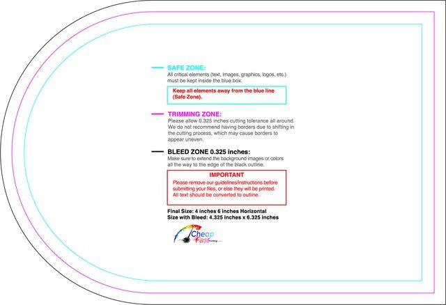 Sticker 4inx6in H Half Circle Back guideline preview