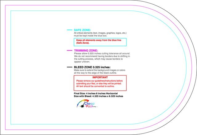 Sticker 4inx6in H Half Circle Front guideline preview