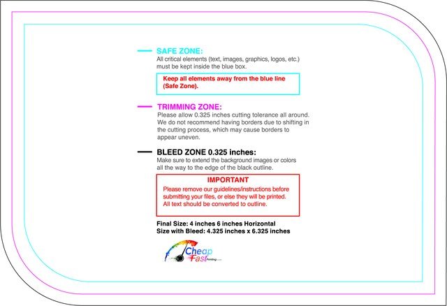 Sticker 4inx6in H Leaf Back guideline preview