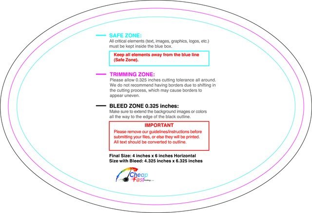 Sticker 4inx6in H Oval Front guideline preview