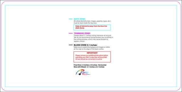 Sticker 4inx8in H Round Front guideline preview