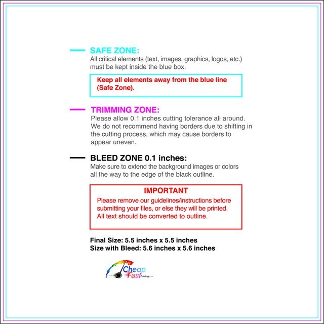 Sticker 5.5inx5.5in Front guideline preview