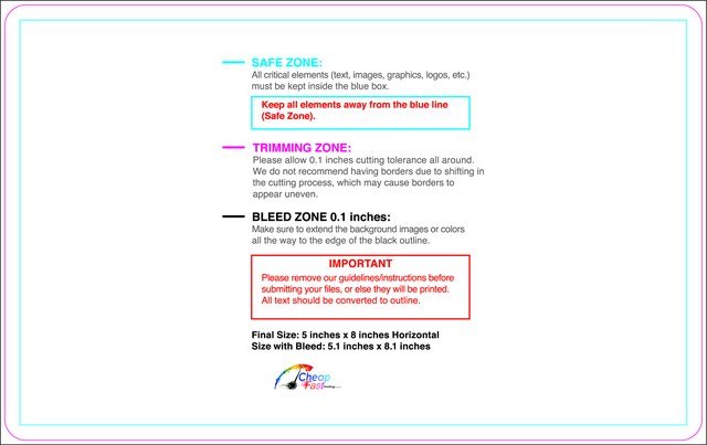 Sticker 5inx8in H Round Front guideline preview