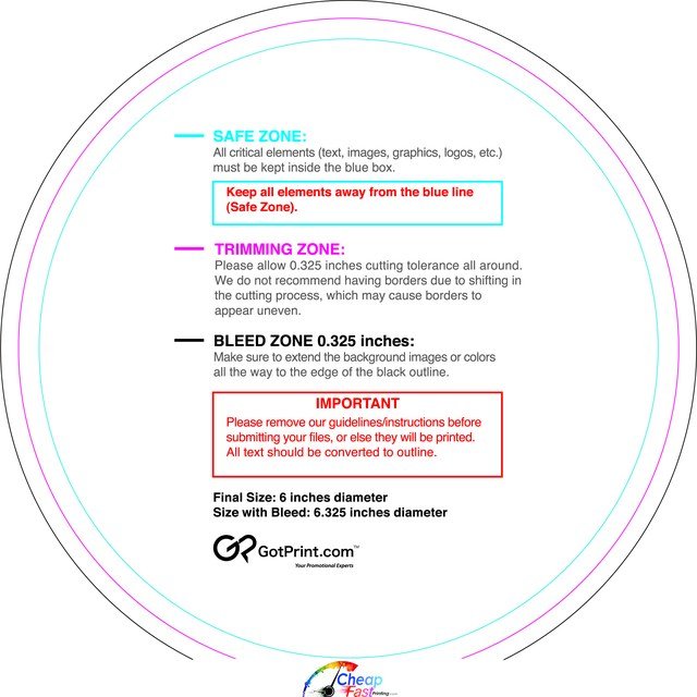 Sticker 6in Circle Front guideline preview