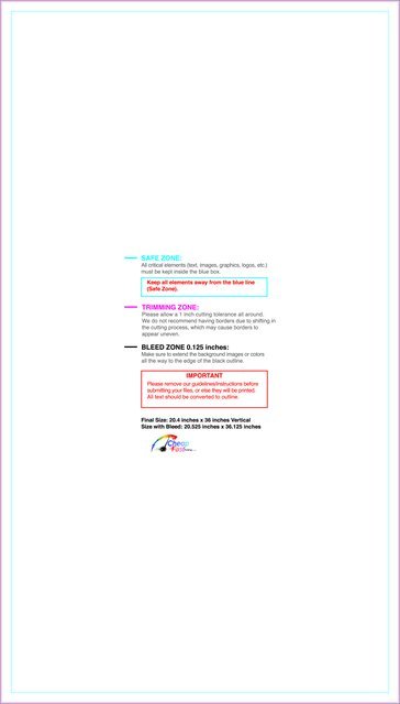 Banner 1.7ftx3ft V Front guideline preview