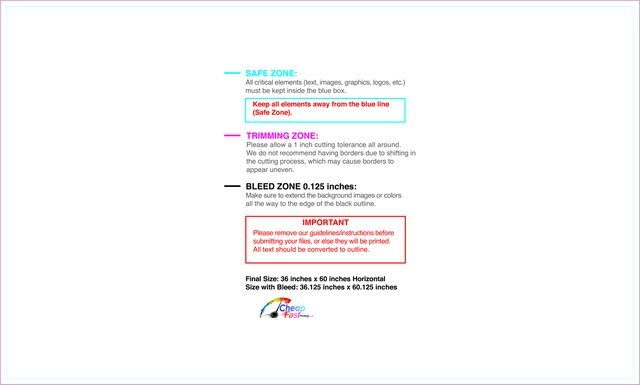 Banner 3ftx5ft H Front guideline preview