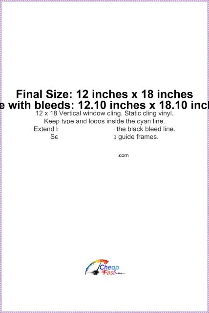 Window Cling 12inx18in V guideline preview