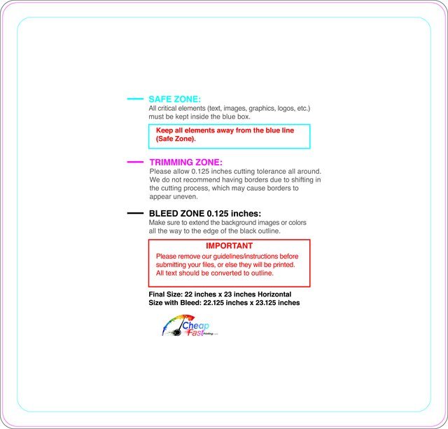 Windowcling 22inx23in H Round Front guideline preview