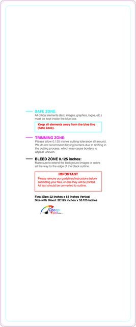 Windowcling 22inx53in V Round Front guideline preview