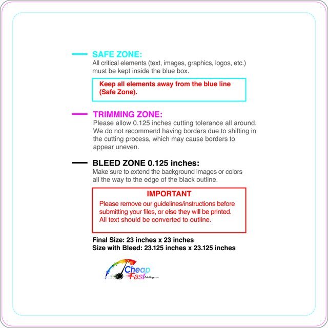 Windowcling 23inx23in Round Front guideline preview