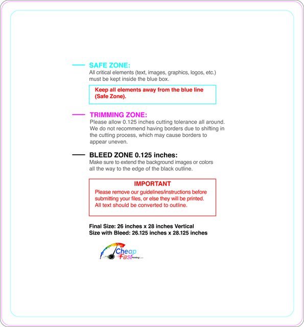 Windowcling 26inx28in V Round Front guideline preview