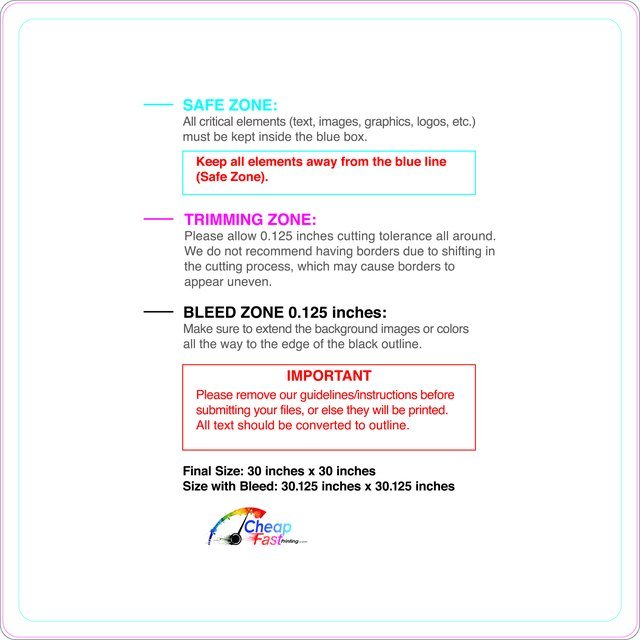 Windowcling 30inx30in Round Front guideline preview