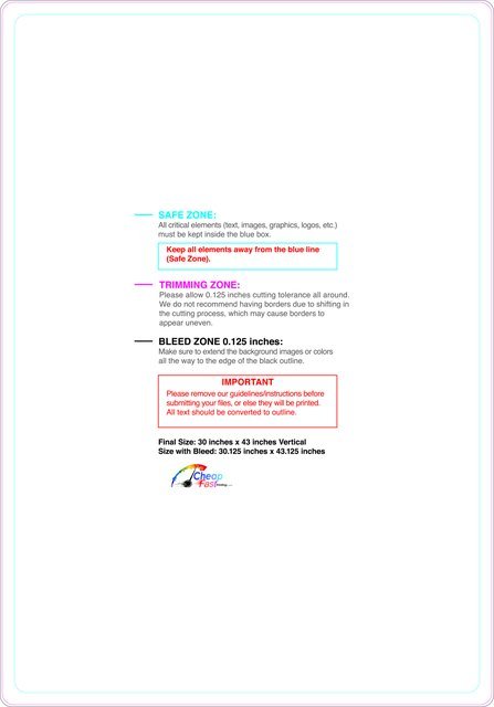 Windowcling 30inx43in V Round Front guideline preview