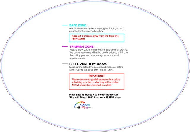 Windowcling Oval 16inx23in Front guideline preview