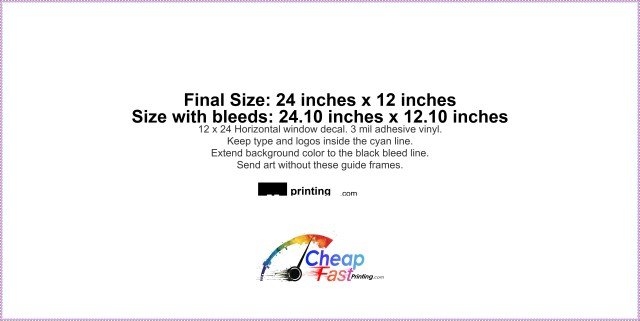 Window Decal 24inx12in H guideline preview