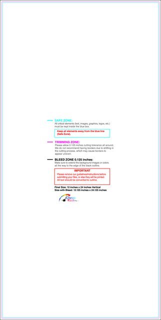 Windowdecal 12inx24in V Front guideline preview