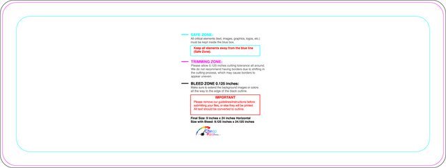 Windowdecal 9inx24in H Round Front guideline preview