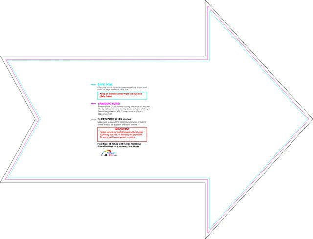 Windowdecal Arrow 18inx24in R Front guideline preview