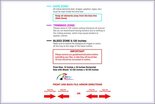 Yardsign 12inx18in H Front guideline preview