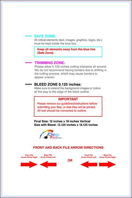 Yardsign 12inx18in V Front guideline preview
