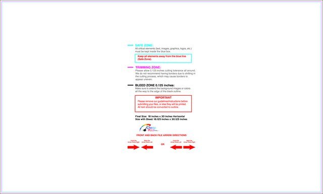 Yardsign 18inx30in H Front guideline preview