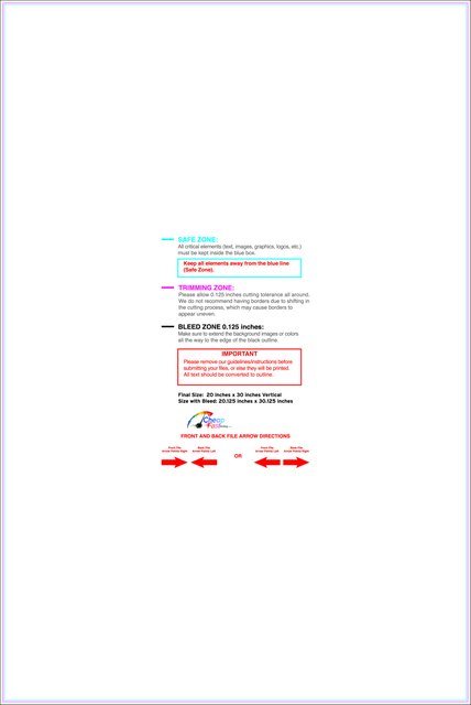 Yardsign 20inx30in V Front guideline preview