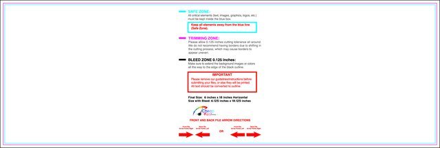 Yardsign 6inx18in H Front guideline preview